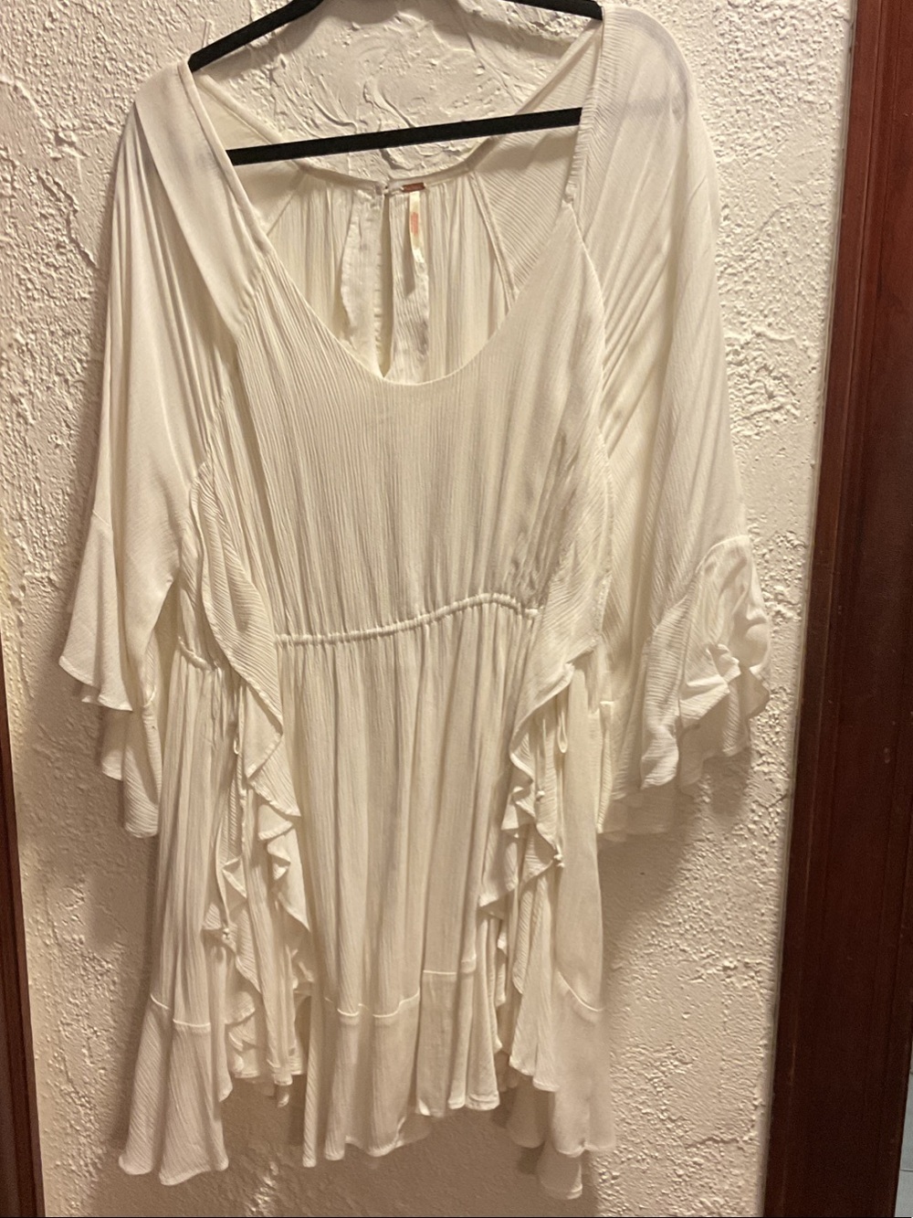 Free People White Ruffle Dress